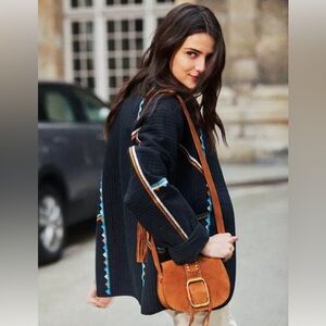 ba&sh Teddy Bag - Brown/Tan Suede, Whipstitch Detail, Crossbody, Boho/Festival